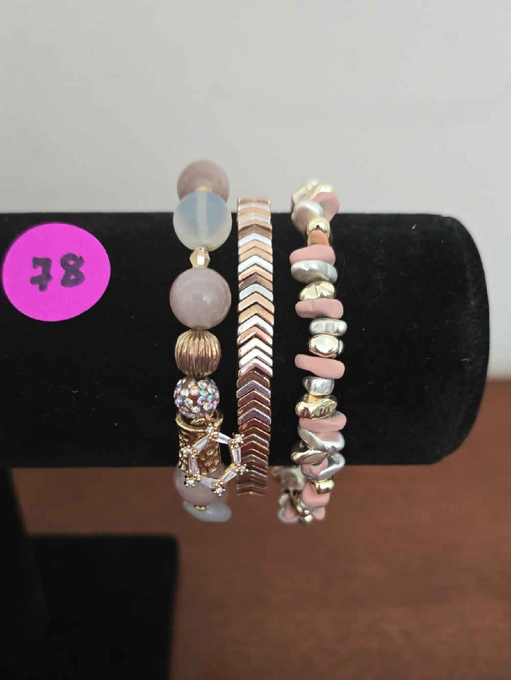 Erimish Pink and Gold Extended Layered Bracelet Trio (NWOT)